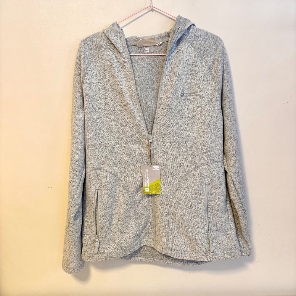 Mountain Warehouse Nevis Full Zip Fleece Lined Hoodie Grey Womens Size 10 NWT - Picture 2 of 5